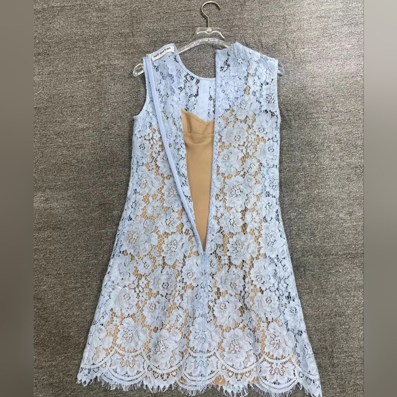 Self-Portrait Blue Fine Lace Mini Dress - Picture 6 of 11